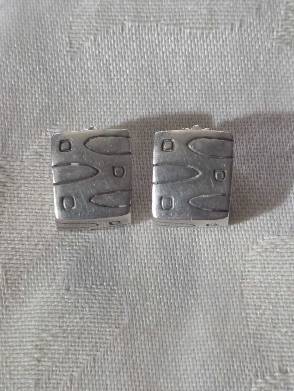 Lisa Jenks Rectangular J Hoop Earrings, Sterling Silver